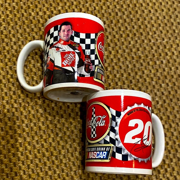 NASCAR’s Other - NASCAR/Tony Stewart/#20 Coca Cola Drink Mug/Houston Harvest | set of two